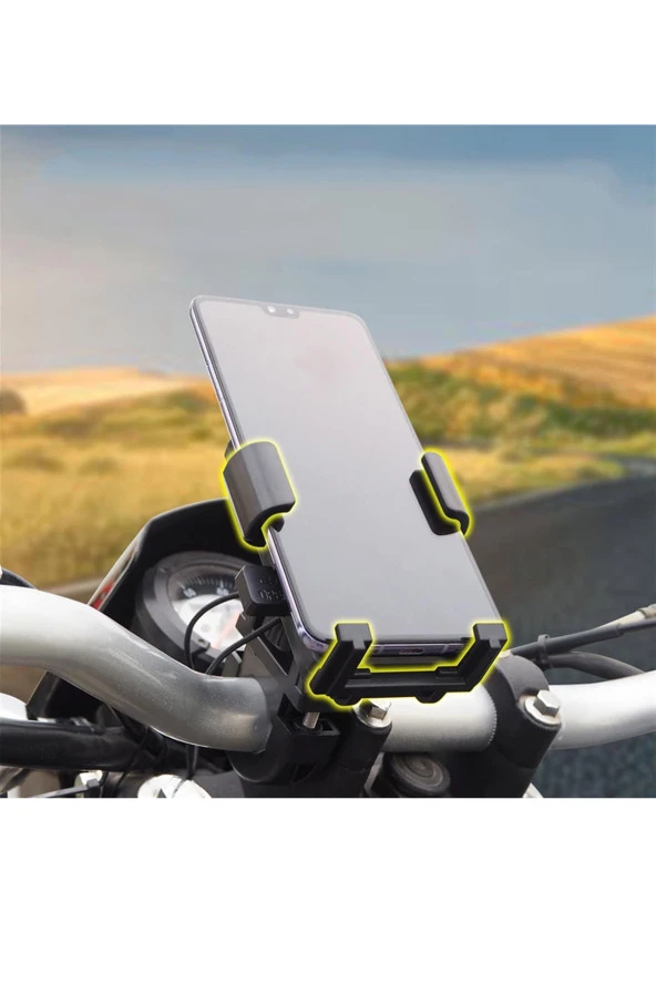 resolut Gidon Bağlantılı Otomatik Kilitli Motosiklet Bisiklet Telefon Tutucu 5-8 inç arası telefon uyumlu - 6