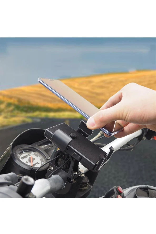 resolut Gidon Bağlantılı Otomatik Kilitli Motosiklet Bisiklet Telefon Tutucu 5-8 inç arası telefon uyumlu - 7