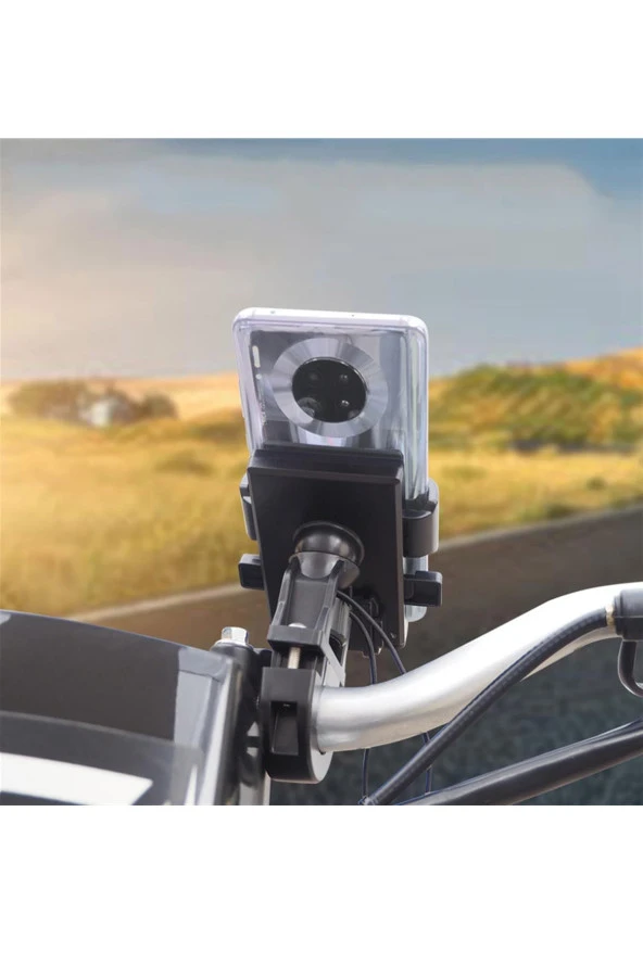 resolut Gidon Bağlantılı Otomatik Kilitli Motosiklet Bisiklet Telefon Tutucu 5-8 inç arası telefon uyumlu - 8