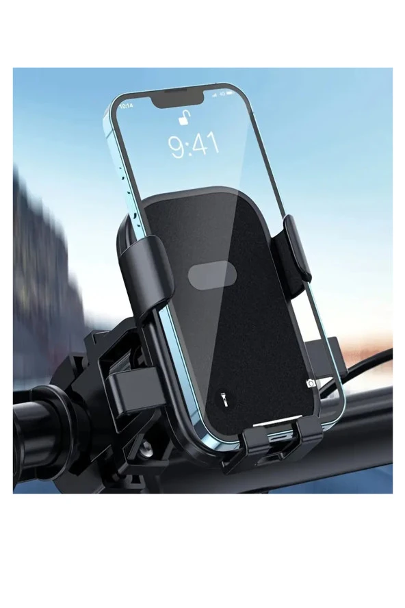 SUPORTE Gidon Bağlantılı Otomatik Kilitli Motorsiklet Telefon Tutucu 4.7-7.2 inç arası telefonlara uyumlu - 5