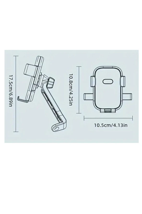 resolut Otomatik kilitli Ayna Bağlantılı Motorsiklet Telefon Tutucu 4.7-7.2 inç arası telefonlara uyumlu - 7