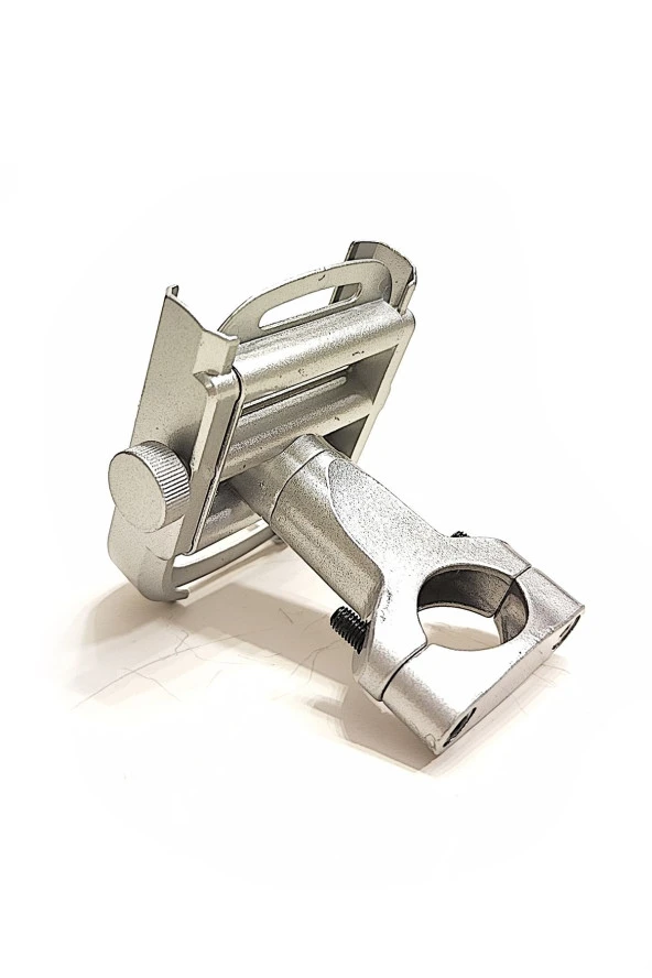 resolut Alüminyum Gövdeli Gidon Bağlantılı Telefon Tutucu Yeni Model Gri - Resim 3