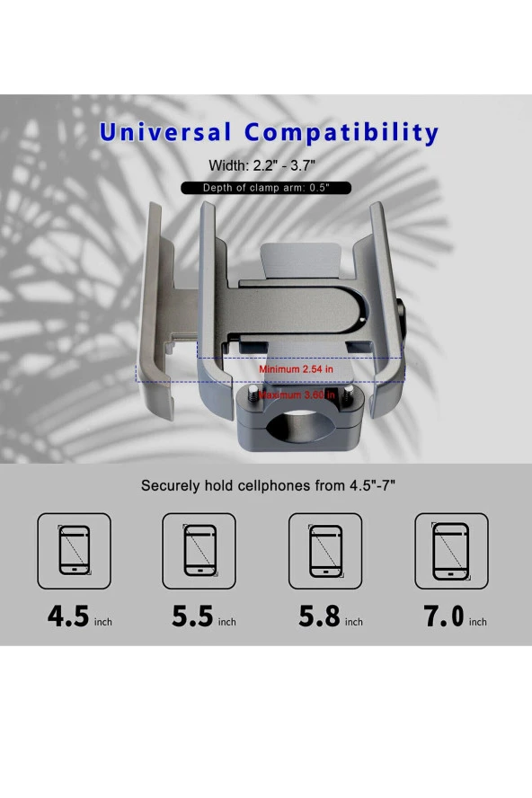 Powertec Alüminyum Gövdeli Gidon Bağlantılı Full metal Motosiklet-bisiklet Telefon Tutucu Gri - 4