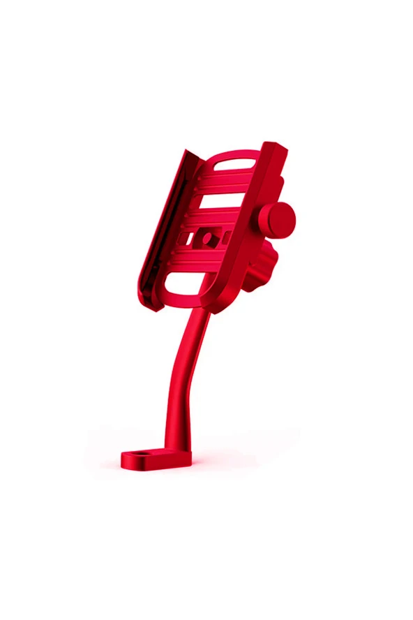 SUPORTE 4.5 - 7 inç uyumlu Alüminyum Gövde Aynaya Monte Telefon Tutucu Yeni Model Kırmızı - 2