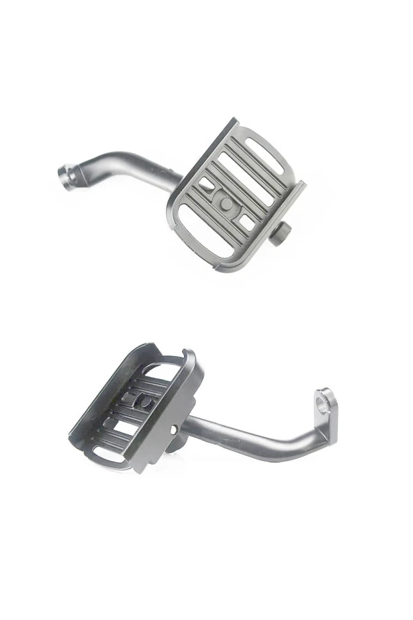 Powertec 4.5 - 7 inç uyumlu Alüminyum Gövde Aynaya Monte Telefon Tutucu Yeni Model Gri - Resim 4