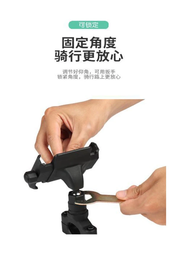 resolut Alüminyum Gövdeli Ayna bağlantılı Motosiklet - Bisiklet telefon tutucu 4,7 ila 7,1 inç uyumludur - Resim 6