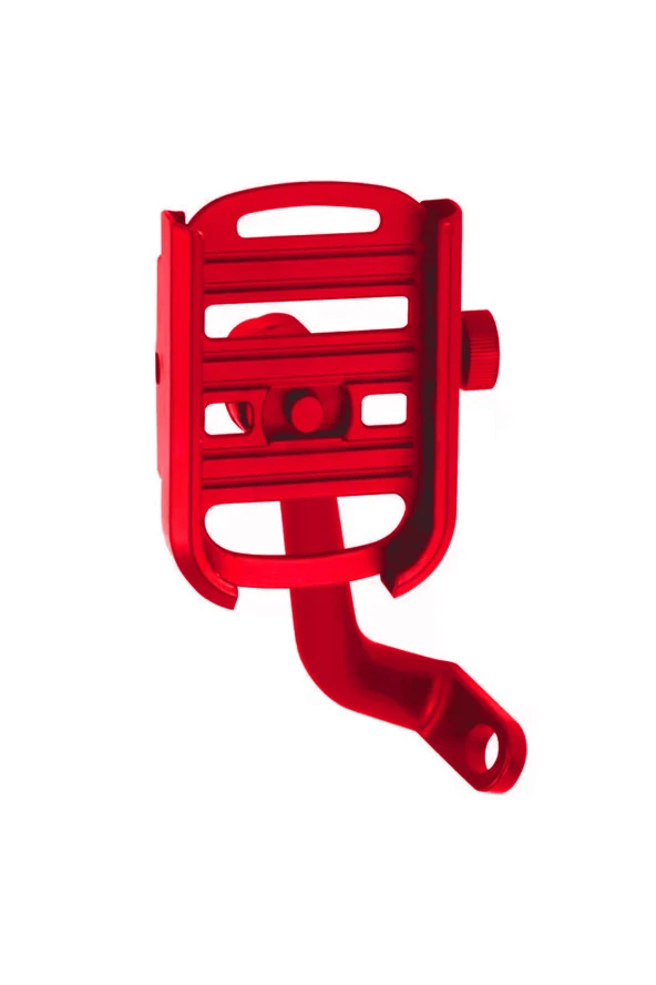 SUPORTE 4.5 - 7 inç uyumlu Alüminyum Gövde Aynaya Monte Telefon Tutucu Yeni Model Kırmızı - 4