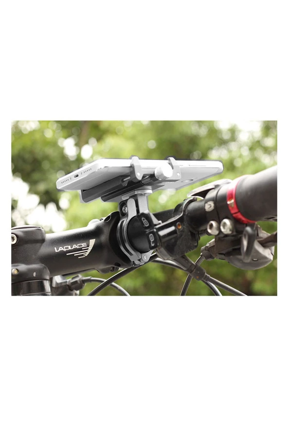 Powertec Bisiklet Motorsiklet Gidon metal Vidali siyah Telefon Tutucu Kr01 - 5