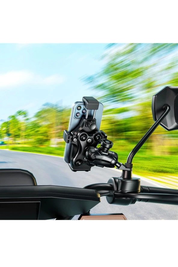 SUPORTE M8s Gidon Ve Ayna Bağlantılı 3.5 - 7 Inç Telefon Tutucu - Resim 5