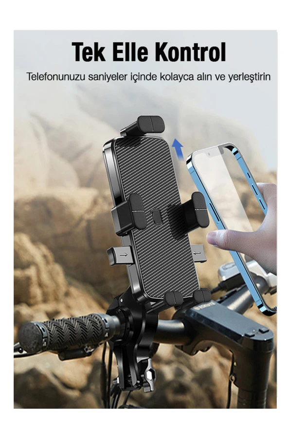 Powertec Darbe emici telefon tutucu motosiklet scooter için 4-7inç telefonları destekler - 2