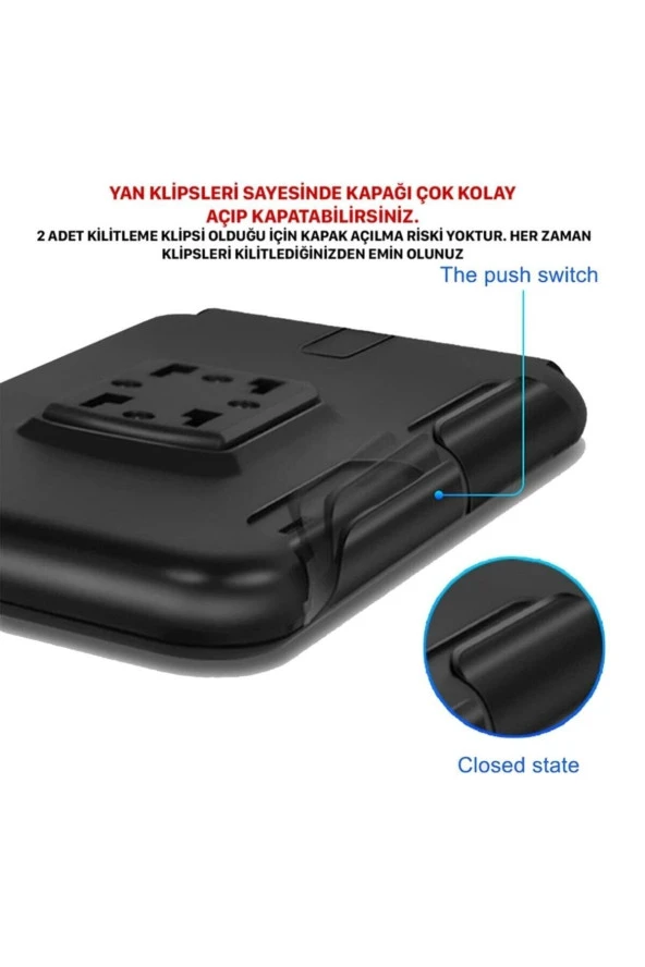 resolut Motosiklet Telefon Tutucu Bisiklet Telefon Tutucu Su Geçirmez Pfs 4.9-6.5 Inç - 5