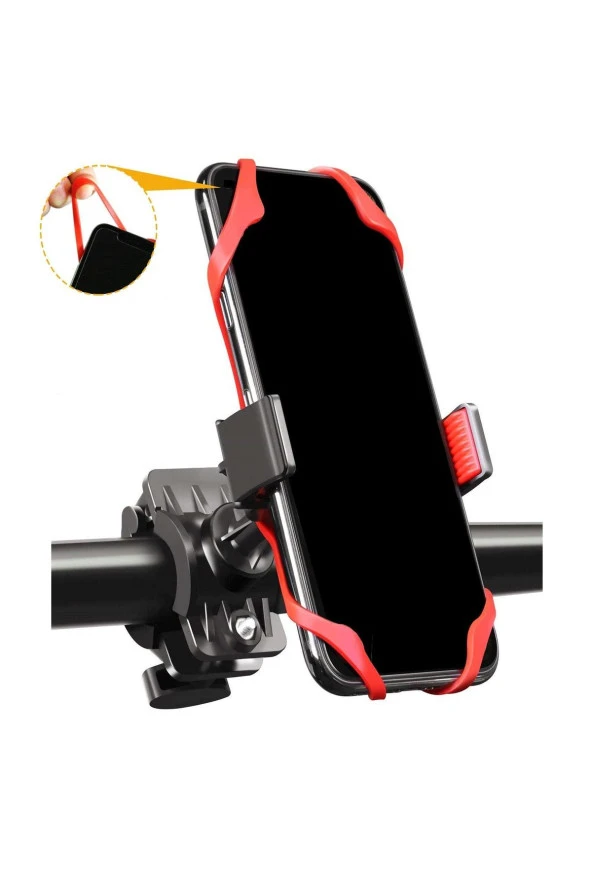resolut Motosiklet - Bisiklet Gidon Bağlantılı Kıskaçlı Telefon Tutucu - Resim 2