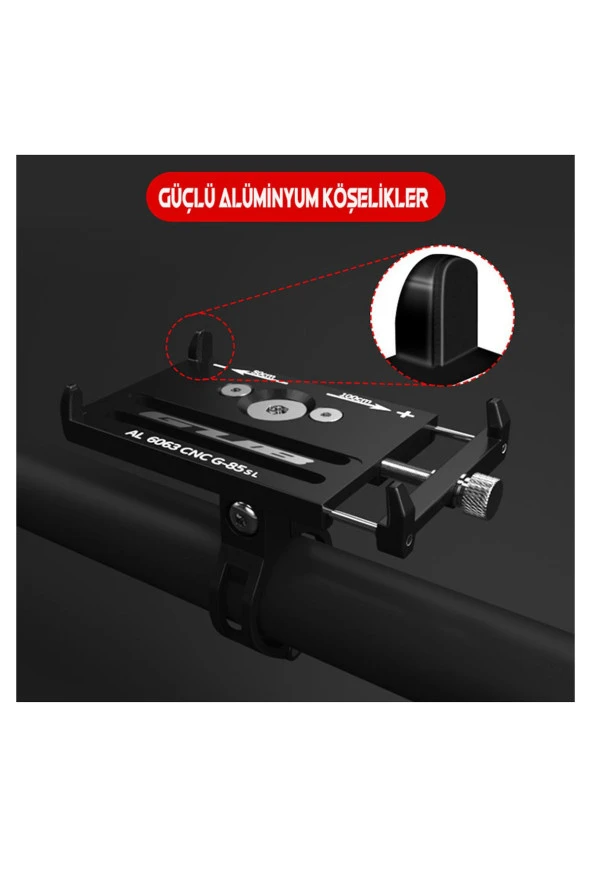 resolut Bisiklet Motorsiklet Gidon metal Vidali siyah Telefon Tutucu Kr01 - 3