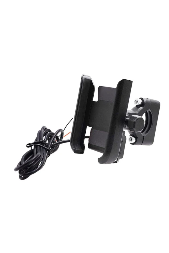 resolut Motosiklet Telefon Tutucu Usb Şarjlı Alüminyum Alaşım Gidon Bağlantılı - 1