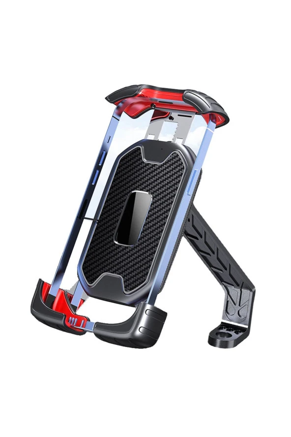 Powertec Motosiklet Bisiklet Telefon Tutucu Ayna Bağlantılı 4-7 inç uyumlu Siyah