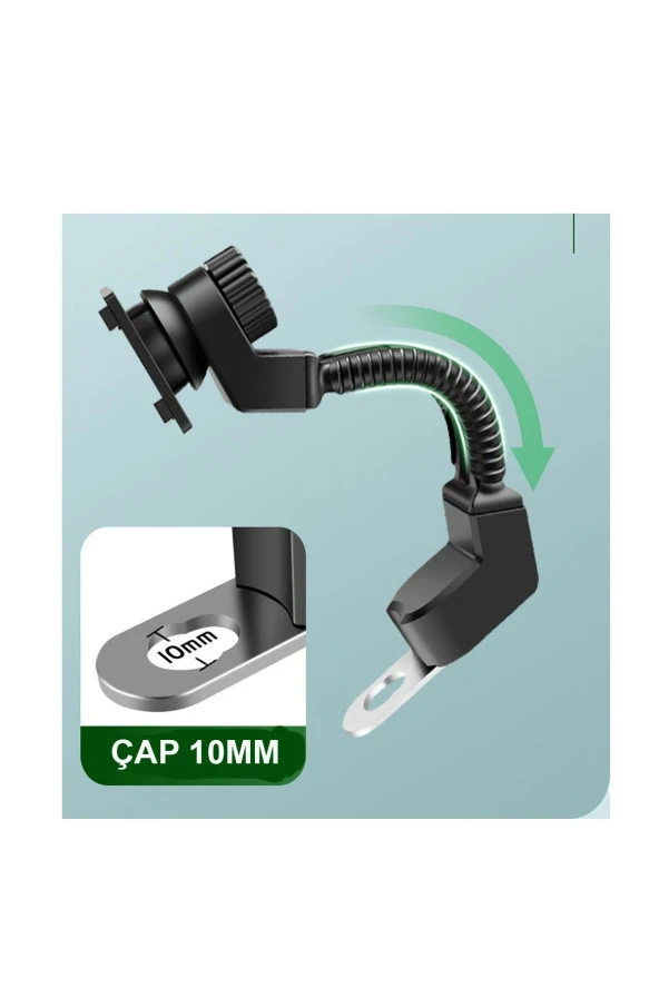 resolut Suporte Motosiklet - Bisiklet Telefon Tutucu Kapalı Model 7 Inch AYNA Bağlantılı ( Xl Büyük Boy ) - 2