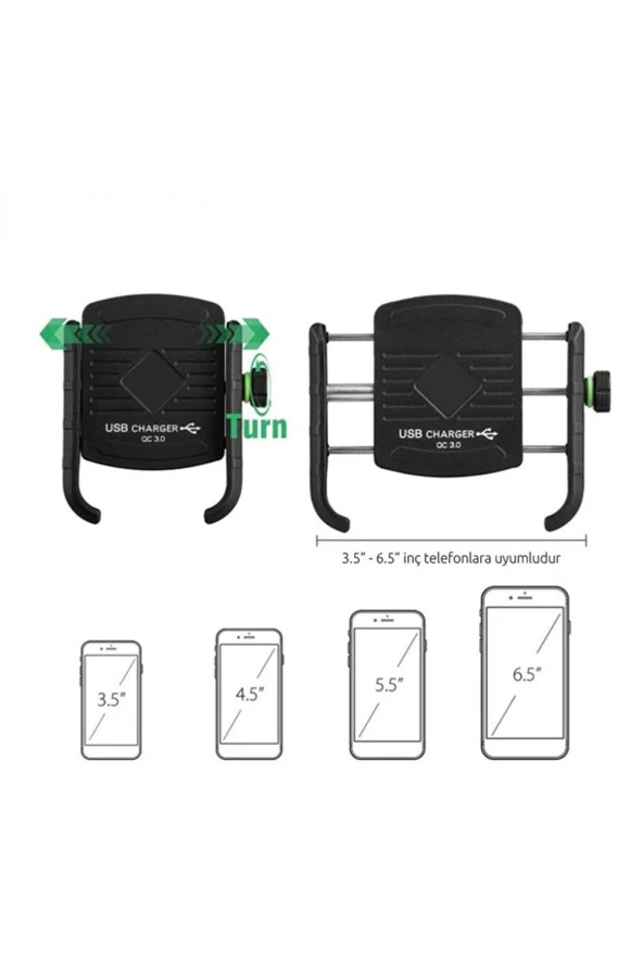 Powertec Mr Usb Li Motosiklet Telefon Tutucu Mr