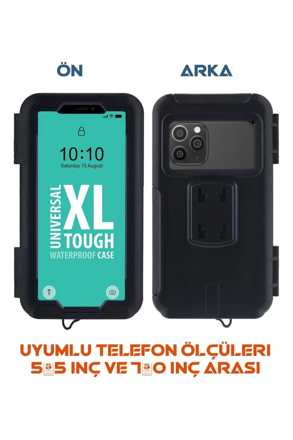 resolut Suporte Motosiklet - Bisiklet Telefon Tutucu Kapalı Model 7 Inch AYNA Bağlantılı ( Xl Büyük Boy ) - 3