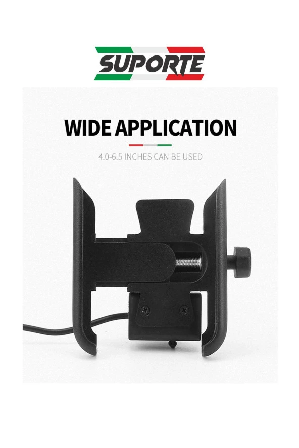 SUPORTE Motosiklet Telefon Tutucu Usb Şarjlı Alüminyum Alaşım Gidon Bağlantılı - Resim 5