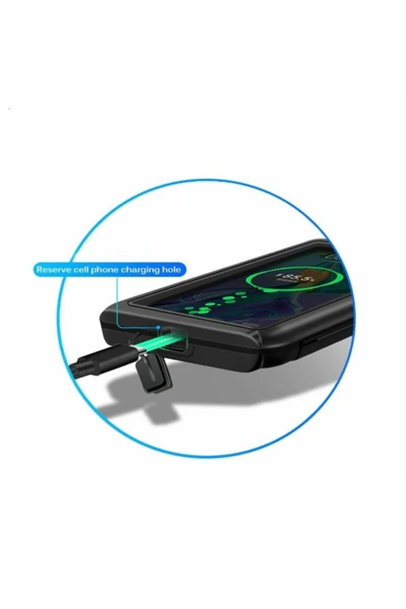 Powertec Motosiklet Ayna Bağlantılı Telefon Tutucu Kapaklı Dokunmatik Ekran Su Geçirmez 6,5 Inç - 4