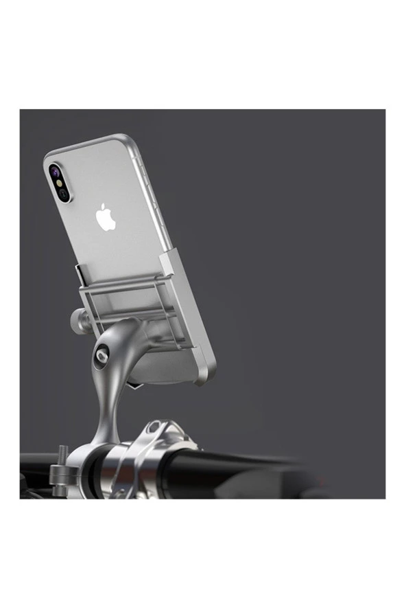 resolut Bisiklet - Motorsiklet - Mtv Telefon Tutucu Metal Gidon Bağlantılı Siyah - Resim 5