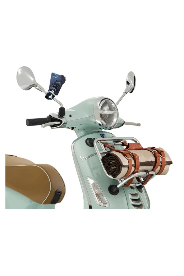Powertec Vespa Uyumlu Çapraz Suporte Telefon Tutucu Ayna Bağlantılı