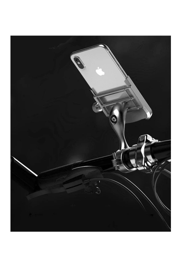 resolut Bisiklet - Motorsiklet - Mtv Telefon Tutucu Metal Gidon Bağlantılı Siyah - Resim 4