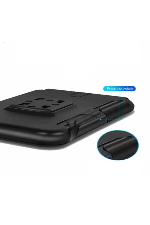 Powertec Motosiklet Ayna Bağlantılı Telefon Tutucu Kapaklı Dokunmatik Ekran Su Geçirmez 6,5 Inç - 6