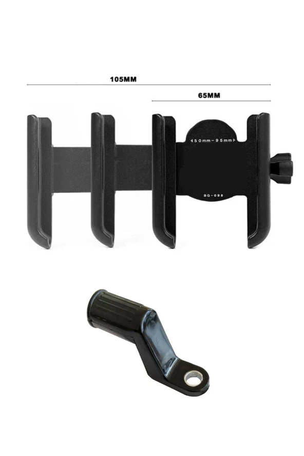 Powertec Gidon Ve Ayna Bağlantılı Alüminyum Gövdeli Motosiklet-bisiklet Telefon Tutucu - Resim 2