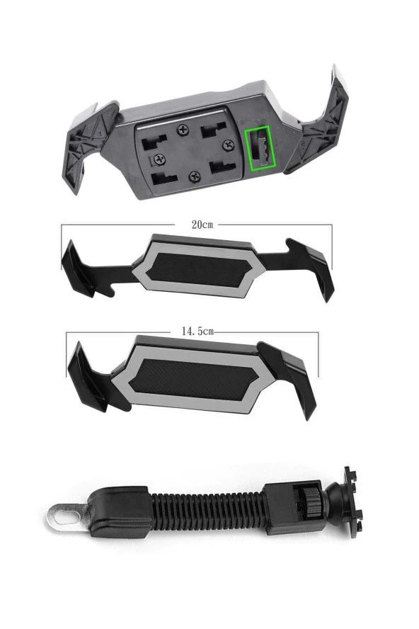 Powertec Motosiklet Bisiklet Telefon Tutucu Ayna Bağlantılı Otomatik Kilitli - Resim 2
