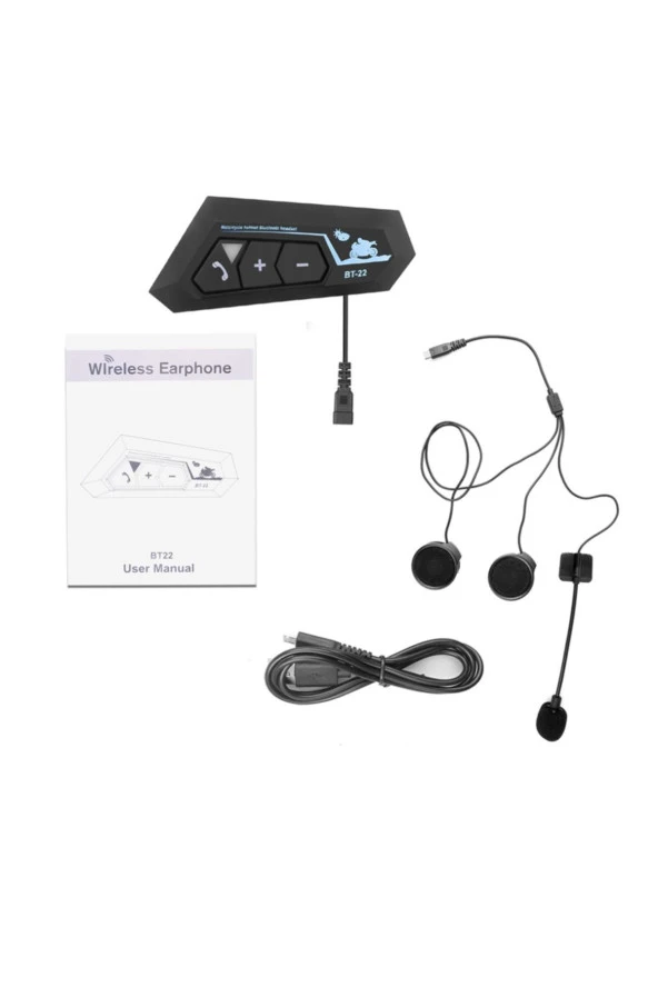 Tristar Bt22 Kask Kulaklığı Bt Interkom Sistemi Su Geçirmez Bluetooth 5.0 Yeni Model 22siyah - 2