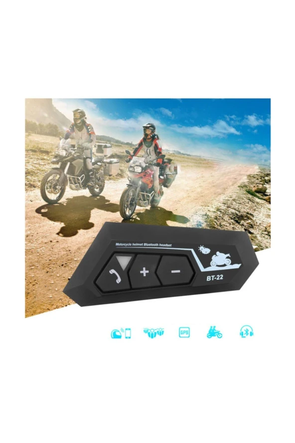 Tristar Bt22 Kask Kulaklığı Bt Interkom Sistemi Su Geçirmez Bluetooth 5.0 Yeni Model 22siyah - 4