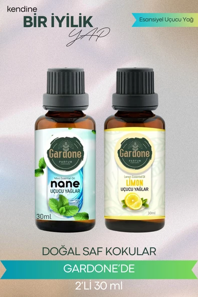 Nane + Limon (Oda Kokusu Aroma Terapi Buhurdanlık/Difüzör Yağı) Set 2 Adet x 30 ml