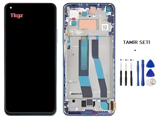 Xiaomi Mi 11 LİTE Lcd Ekran Dokunmatik Orijinal Kalite ÇITALI MAVİ + TAMİR SETİ