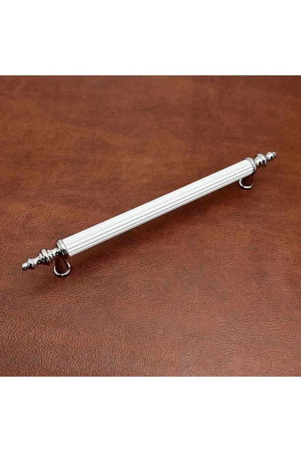 Şehzade Beyaz Krom Mobilya Dolap Tv Ünitesi Vestiyer Yatak Odası Mutfak Çekmece Kulpu 128 Mm 5 Adet ürün görseli