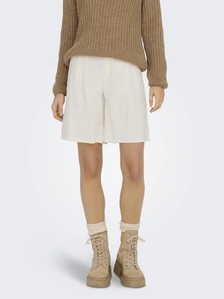 ONLY Bayan Keten Şort 15278792 - Resim 5