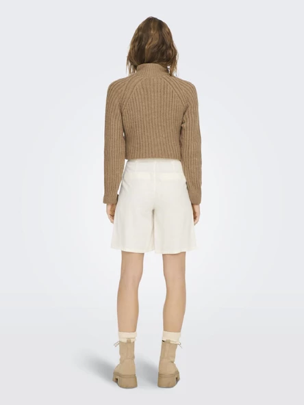 ONLY Bayan Keten Şort 15278792 - Resim 3