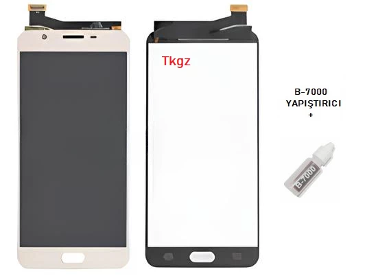 Samsung Galaxy J7 PRİME  - SM-G610F Lcd Ekran Dokunmatik Orijinal Kalite GOLD + B-7000