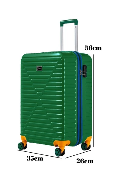 Kabin Boy %100 Polikarbon Valiz 4x2 Teker Yeşil 1088 - Resim 2