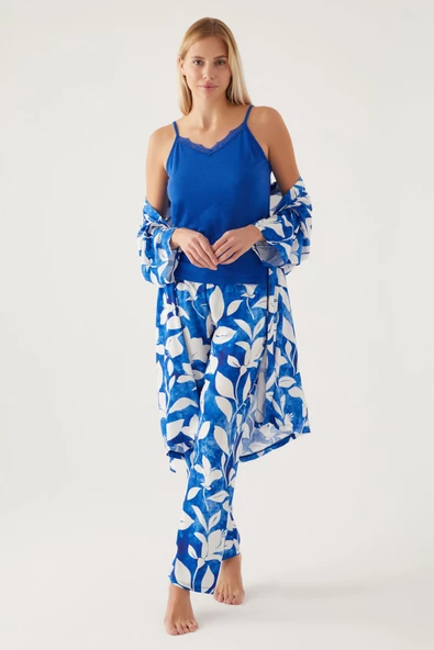 Pierre Cardin 8835 3'lü Kadın Kısa Kol Pijama Takımı