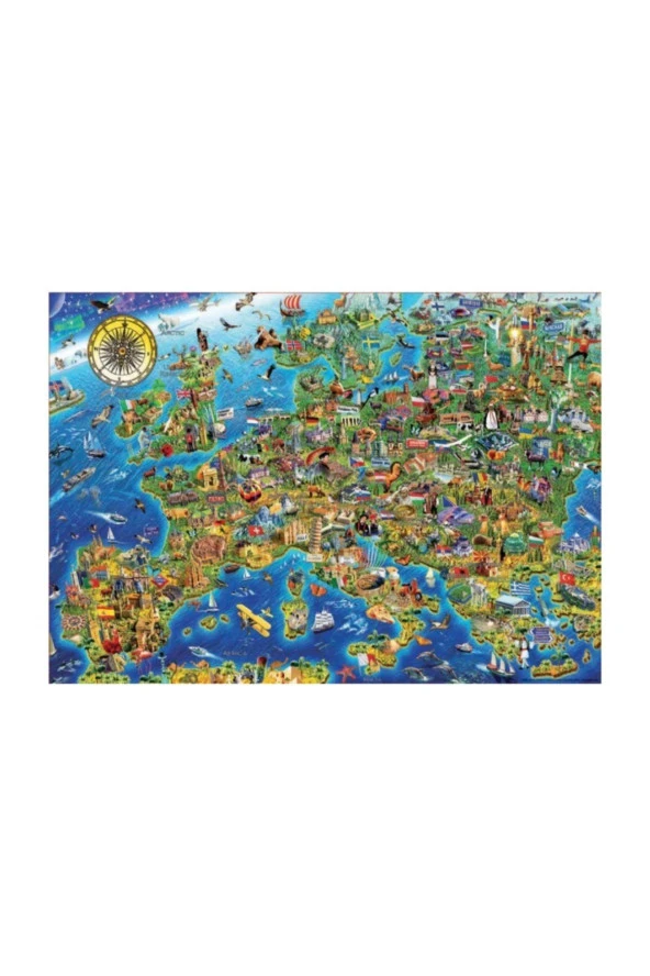 Educa Puzzle Educa 500 Parça Çılgın Avrupa Haritası Puzzle