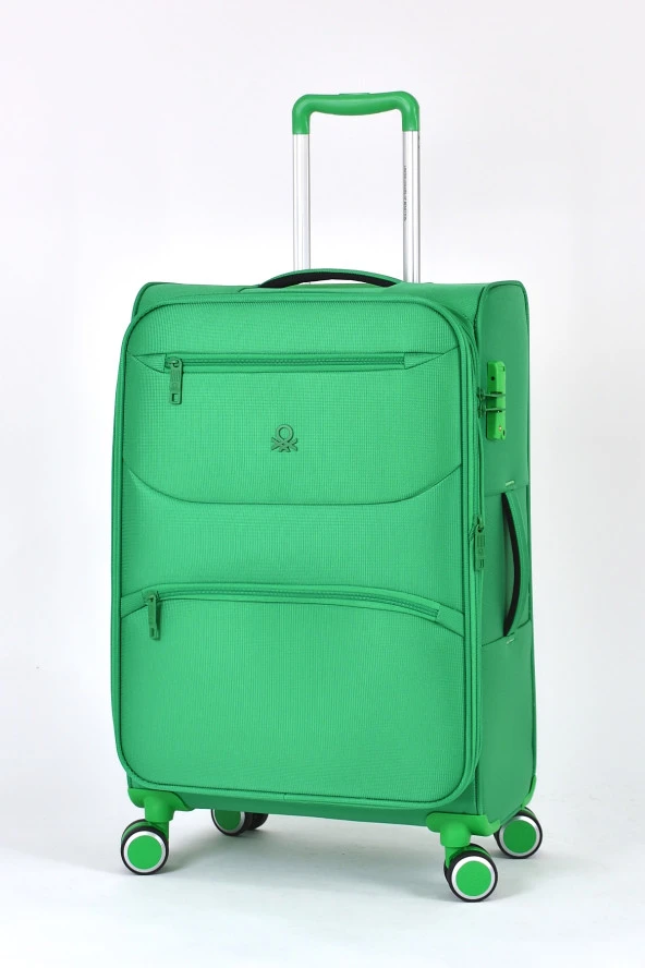 United Colors Of Benetton Ultra Light Kumaş Orta Boy Valiz Yeşil BNT2400
