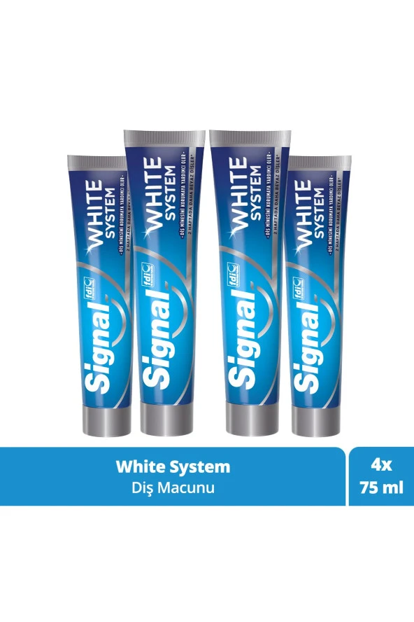 Signal White System Diş Macunu 2 Haftada Daha Beyaz Dişler 75 ml X4 Adet