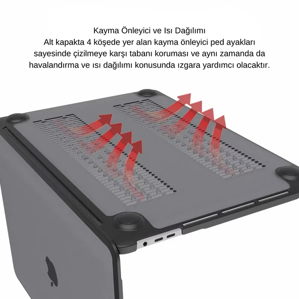 MacBook Pro 16.2 Outdoor Shockproof Hibrit Hard Case TPU Bumper Mat Kılıf M4-M3-M2-M1 - Resim 6