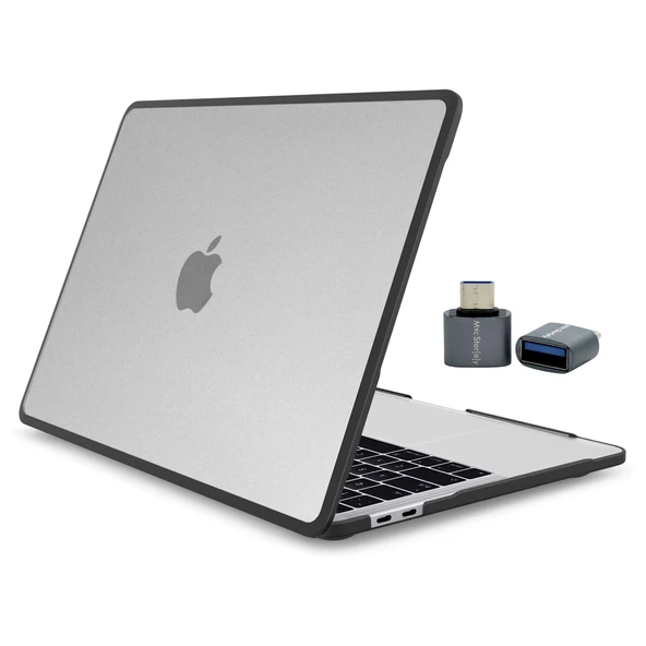 MacBook Air 15.3 M4-M3-M2 Outdoor Shockproof Hibrit Hard Case TPU Bumper Anti Fingerprint Kılıf - Resim 2