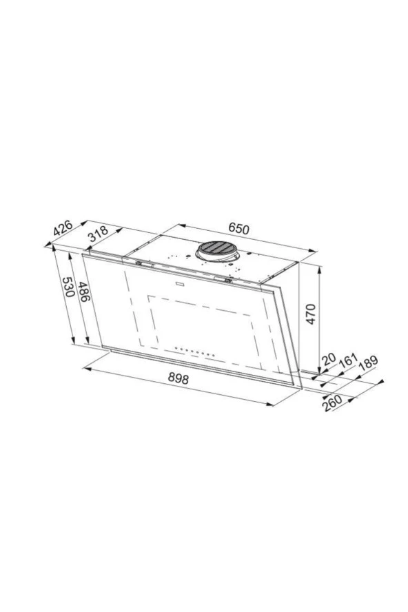 Davlumbaz FMY 907 FM BK/XS Black Glass+Inox - 3