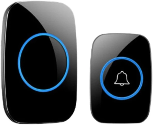 Alfalink Kablosuz Kapı Zili Ledli Uzaktan Kumandalı Işıklı Kapı Zili Yüksek Sesli 300mt Uzun Mesafeli - 1 Buton + 1 Zil ürün görseli