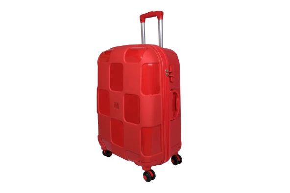 Bagacar IV2 Sert Silikon Kırılmaz Büyük Boy Valiz Kırmızı - Resim 2