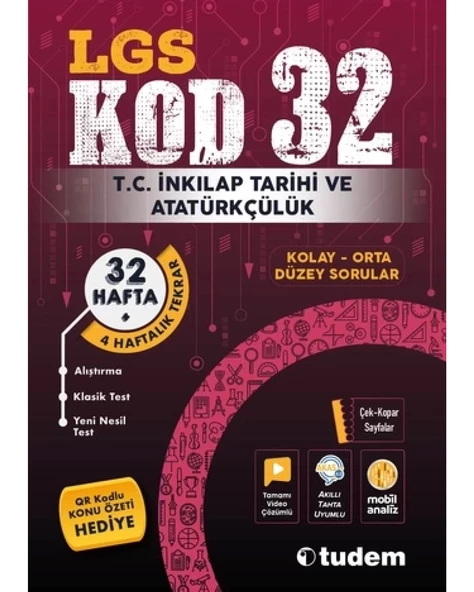 LGS 8. SINIF KOD32 İNKILAP TARİHİ SORU BANKASI VİDEO ÇÖZÜMLÜ