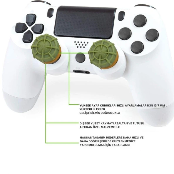 Cosmostech Kontrolfreek FPSFREEK SNIPR PS5/PS4 Uyumlu Analog Başlık Thumbsticks - Performans Yükseltici ve Koruyucu - Resim 2